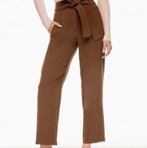 Wilfred Aritzia Tie Front Trouser Pants In Cognac Brown Size O